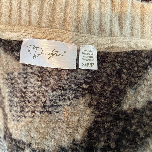 RD STYLE DENALI LEOPARD PRINT CARDIGAN SMALL - Picture 8 of 10